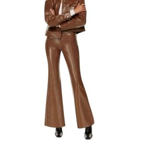 Aritzia Wilfred Beatrix Pants- High Waist Vegan Leather Flare a Pants- Size 2